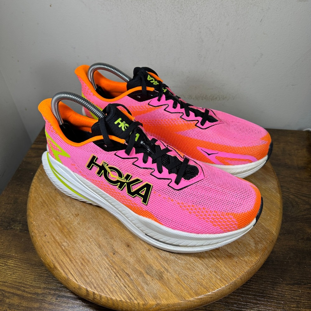 Hoka Mach X 3 Womens Running Shoes Pink Orange Neon 1168721 NNRS Size 11